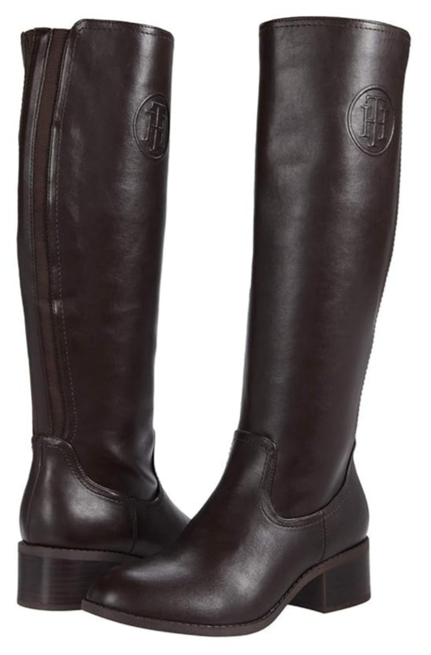 TOMMY HILFIGER Deelia Womens Brown Cushioned Round Toe Zip-Up Riding Boot 9 M